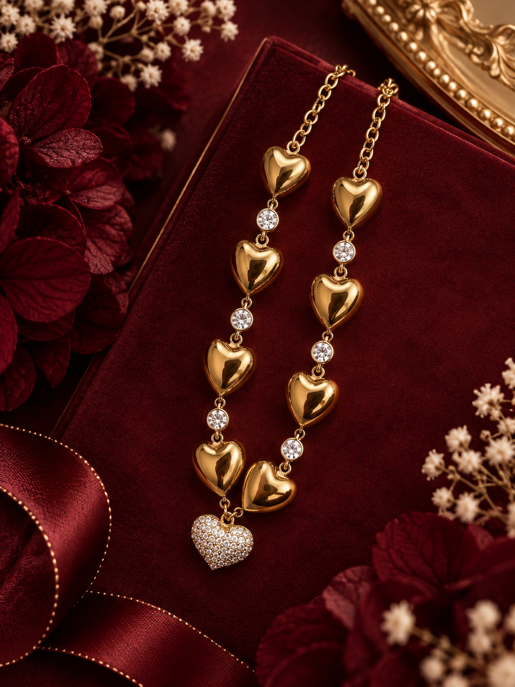 Aurielle Heart & Crystal Necklace