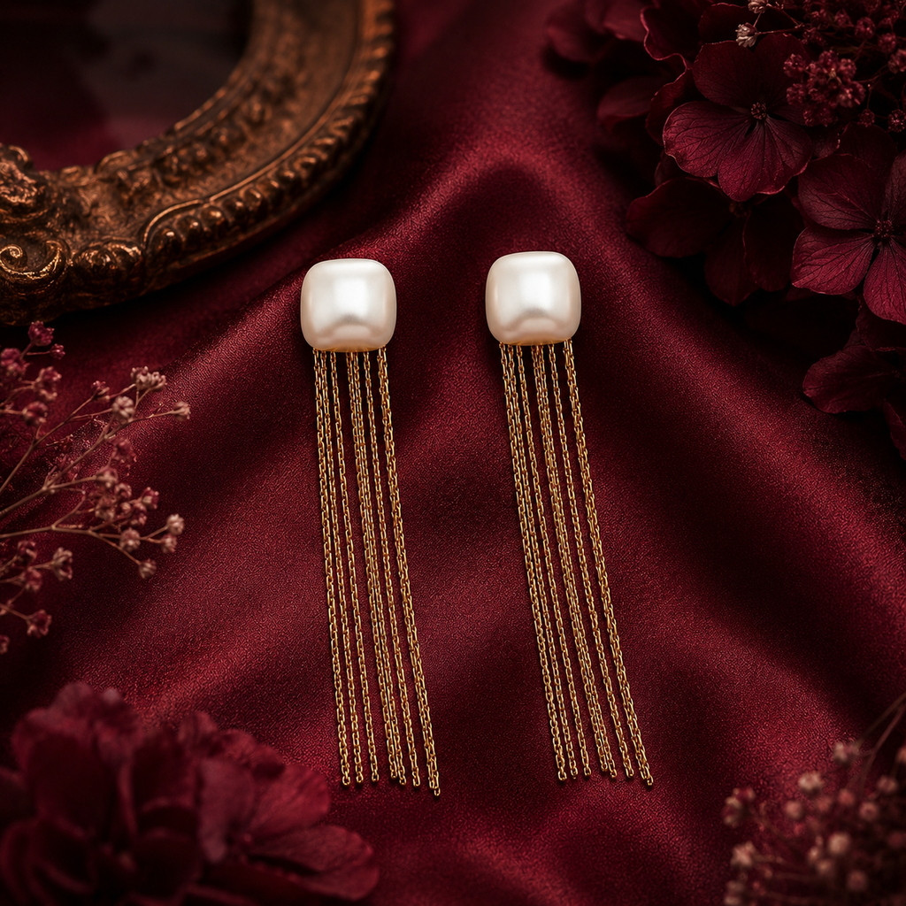 Aurielle Élan Pearl Tassel Earrings