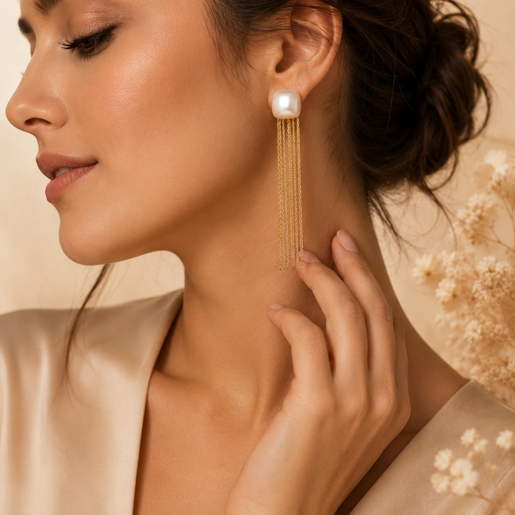 Aurielle Élan Pearl Tassel Earrings
