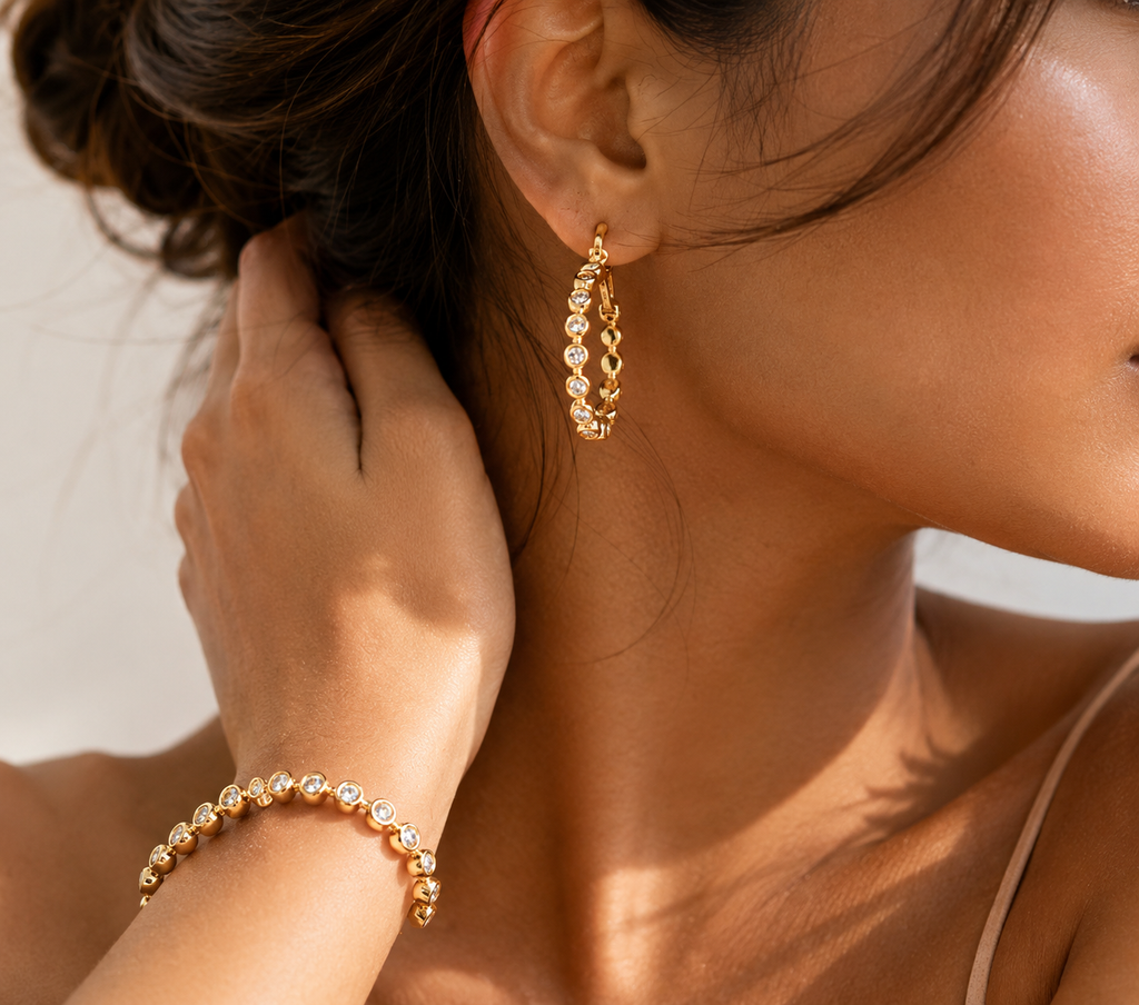 Aurielle Celeste Crystal Hoop Earrings