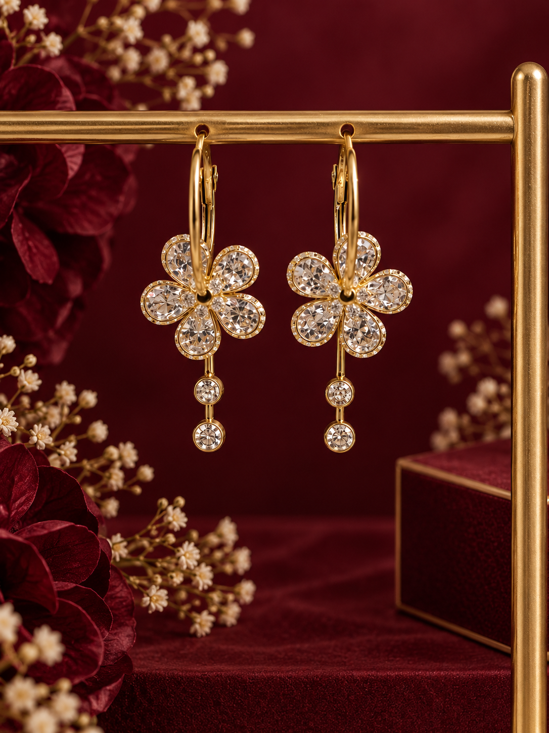 Aurielle Blossom Crystal Drop Earrings