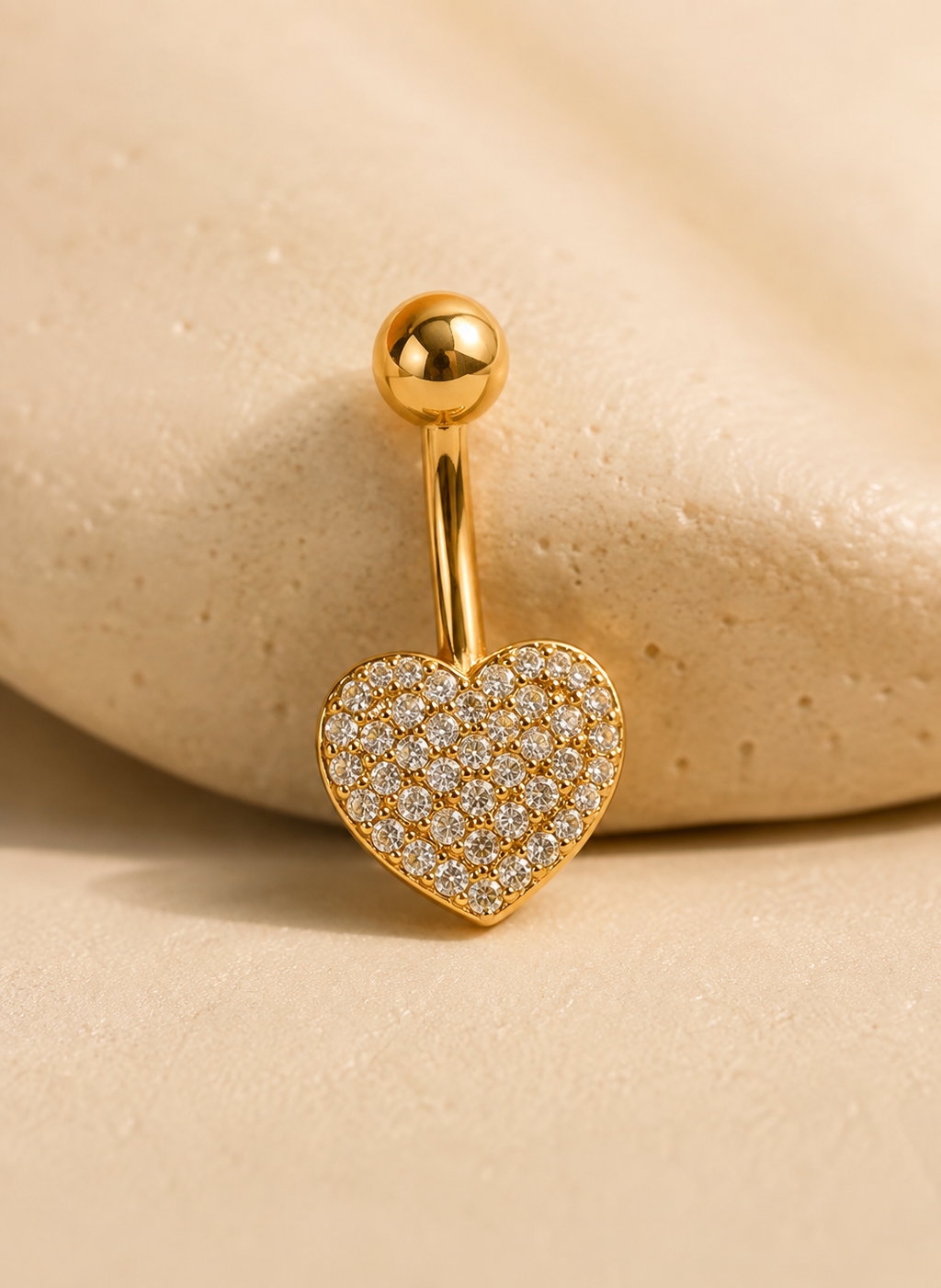 Aurielle Pavé Heart Belly Button Ring
