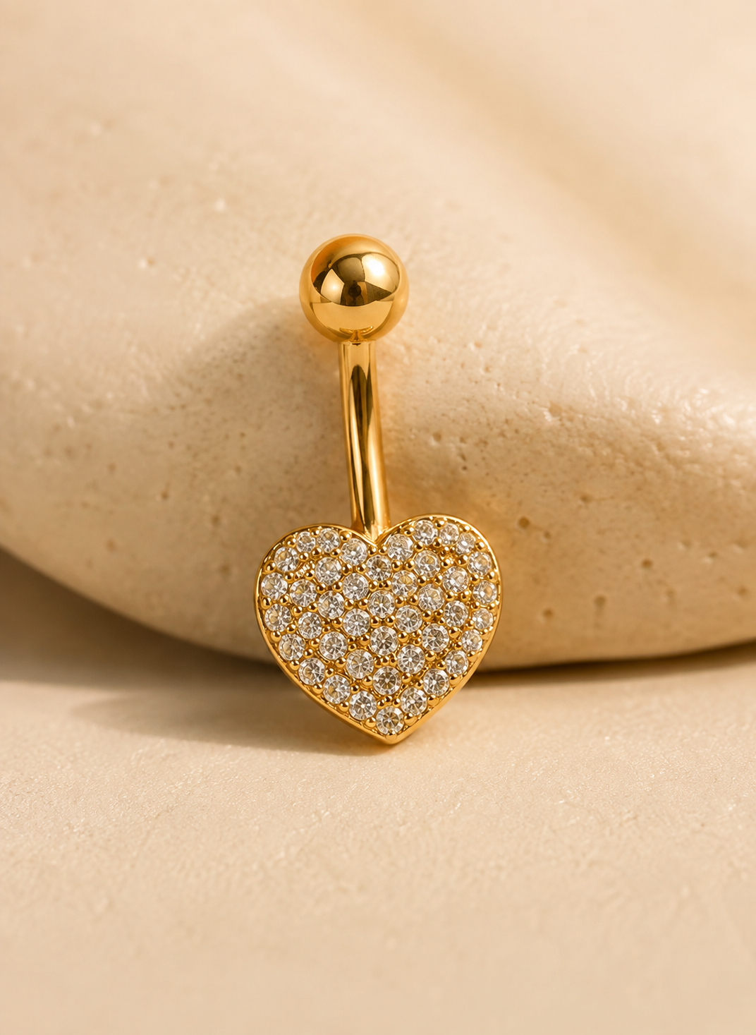 Aurielle Pavé Heart Belly Button Ring
