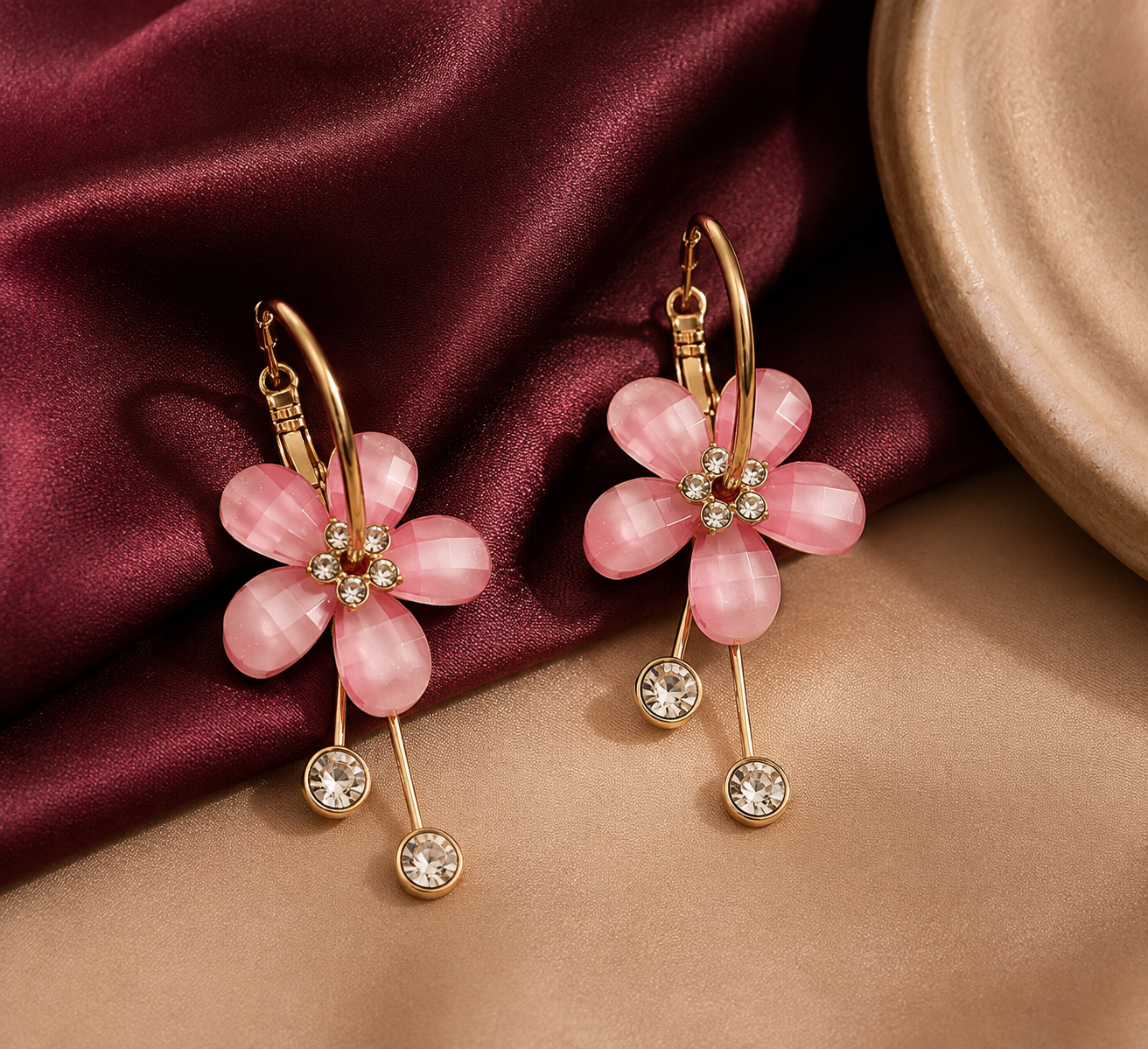 Aurielle Bloom Crystal Drop Hoop Earrings Collection
