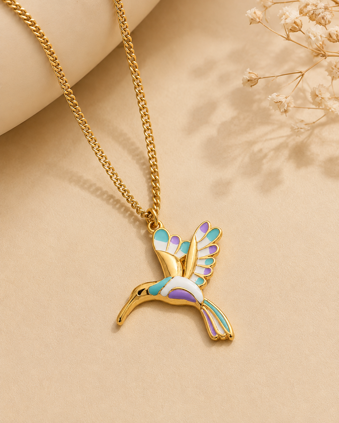 Aurielle Pastel Hummingbird Necklace