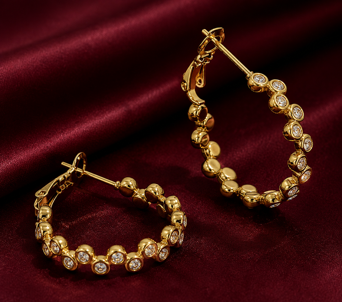 Aurielle Celeste Crystal Hoop Earrings