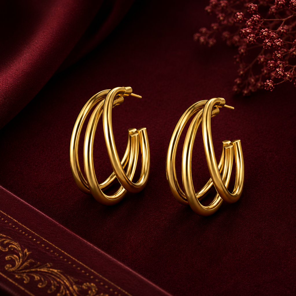 Aurielle Triple Hoop Earrings