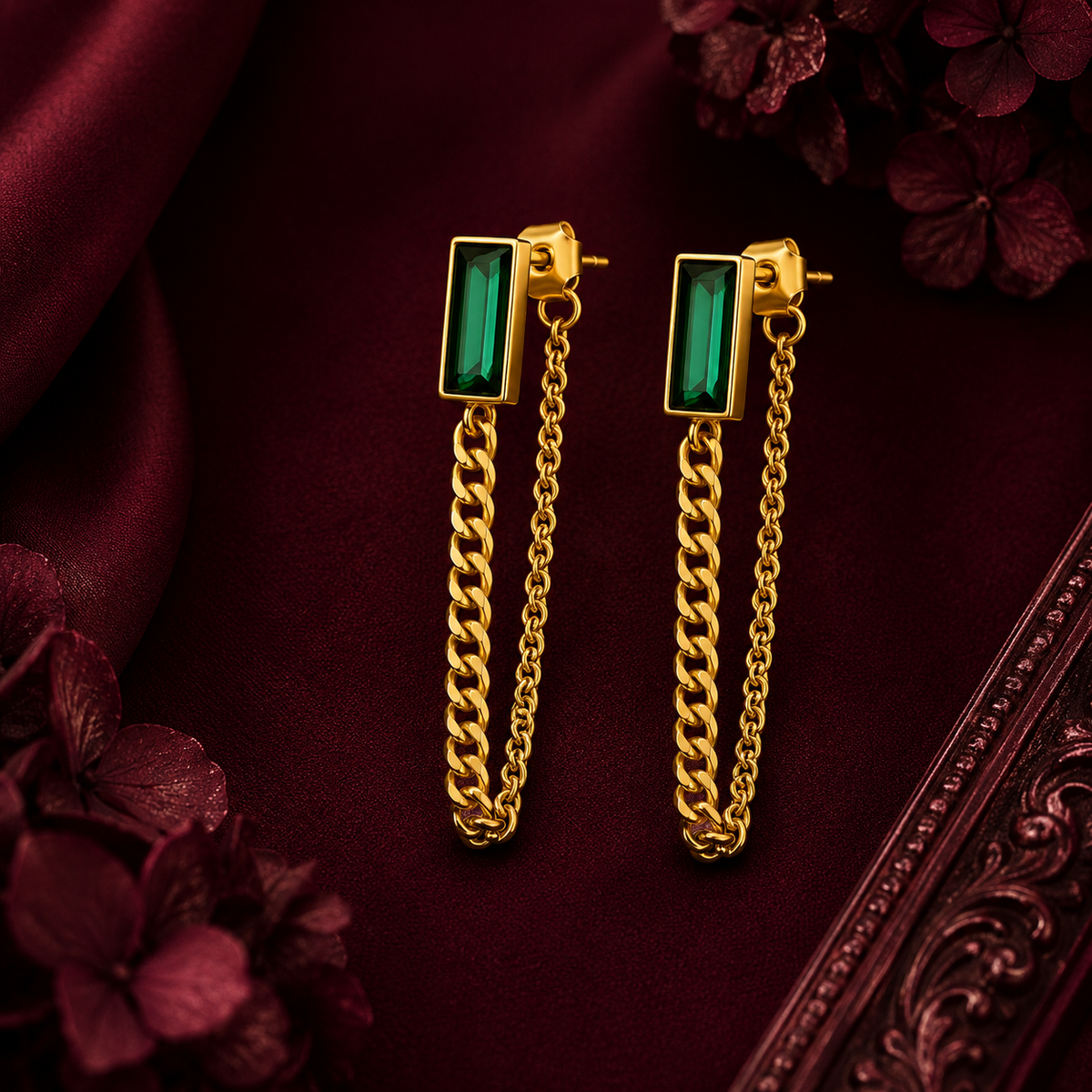 Aurielle Royale Chain Drop Earrings
