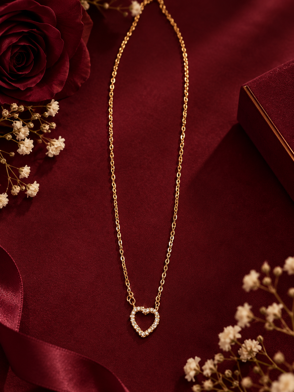 Aurielle Heartline Crystal Heart Necklace