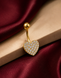 Aurielle Pavé Heart Belly Button Ring