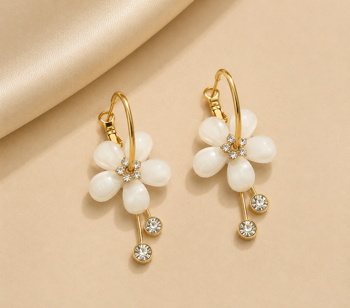 Aurielle Bloom Crystal Drop Hoop Earrings Collection