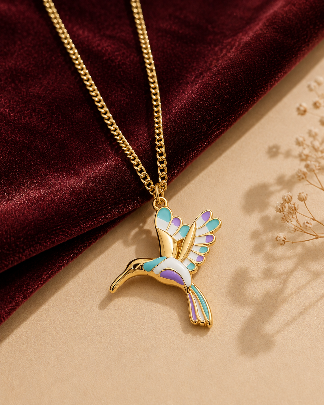 Aurielle Pastel Hummingbird Necklace
