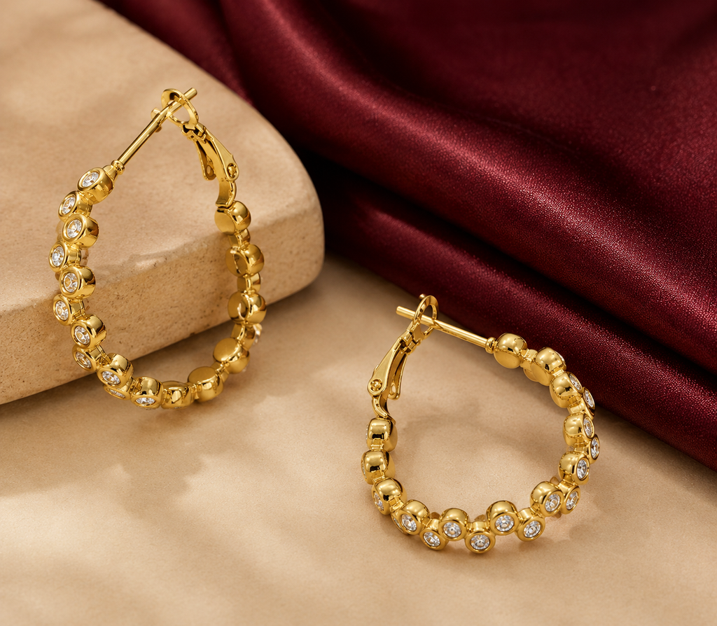 Aurielle Celeste Crystal Hoop Earrings