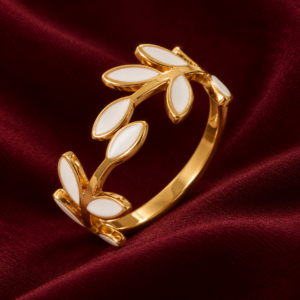 Ivory Leaf Adjustable Ring