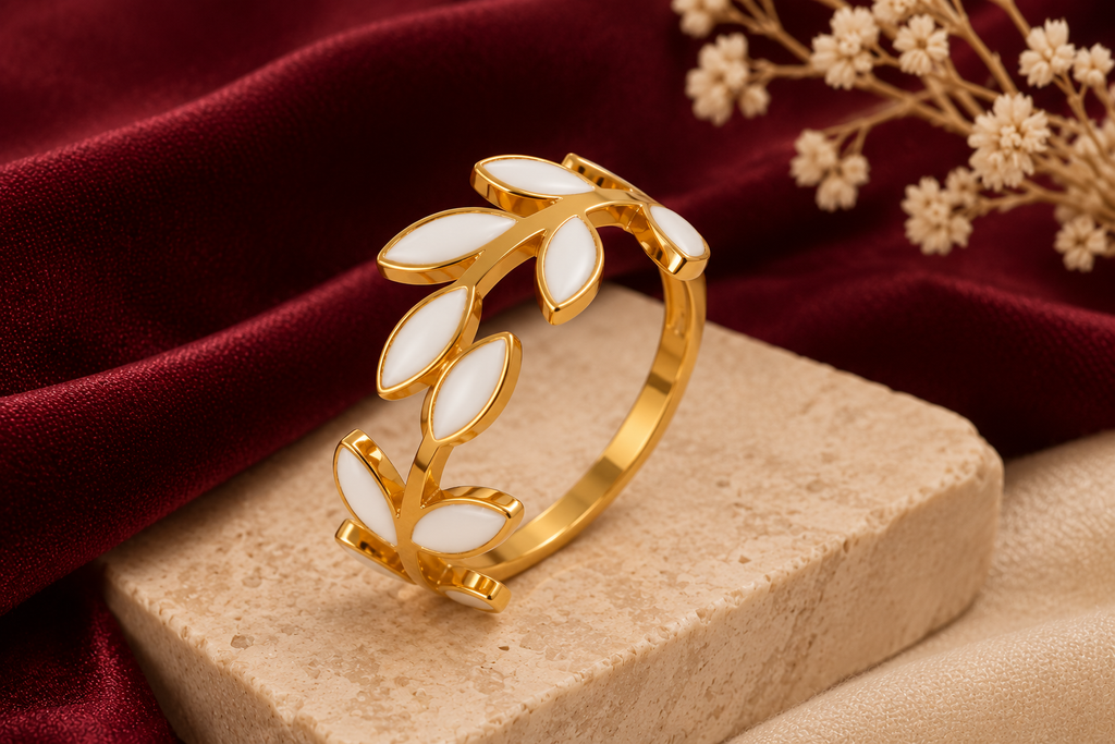 Ivory Leaf Adjustable Ring