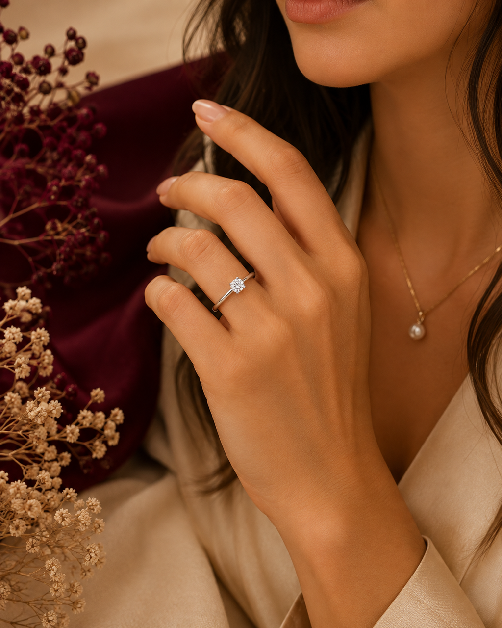 Aurielle Celeste Solitaire Ring