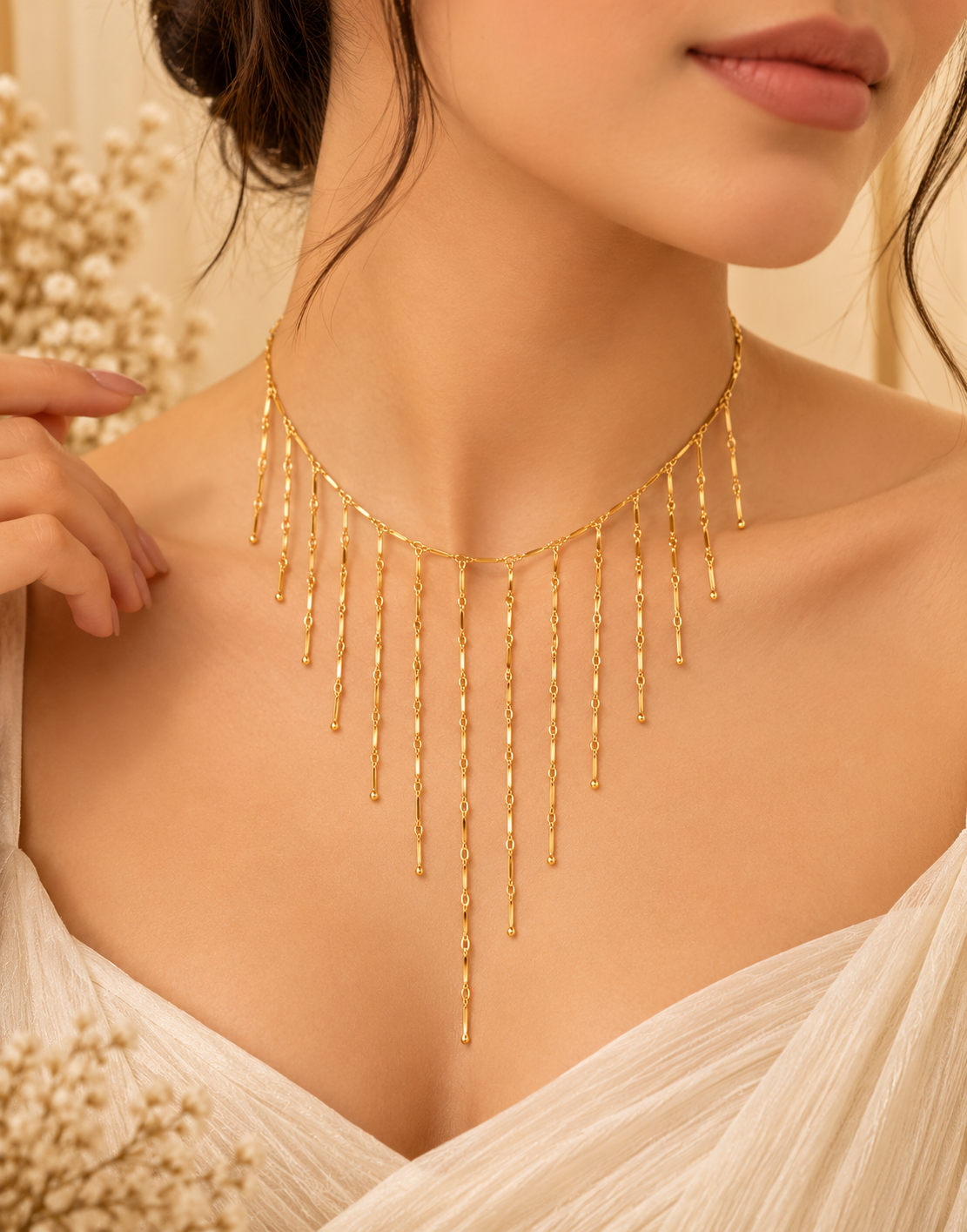 Aurielle Cascade Fringe Necklace