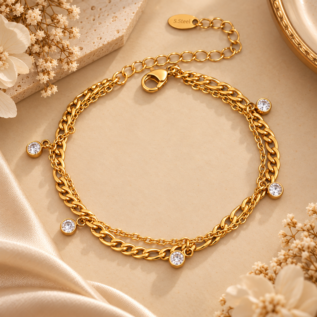 Aurielle Luxe Crystal Charm Anklet