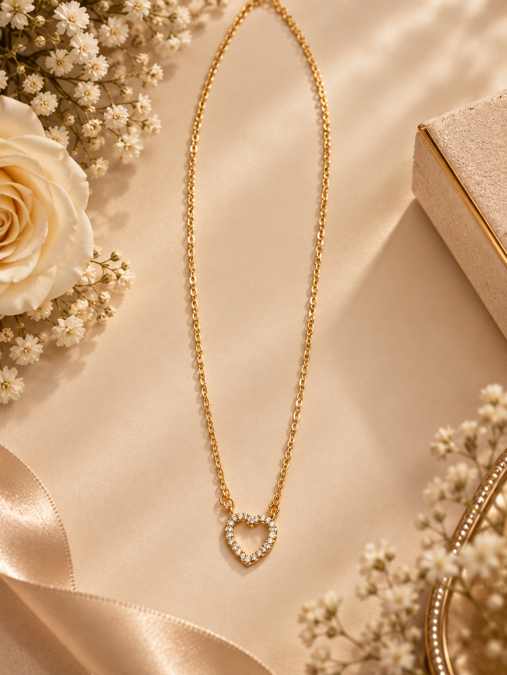 Aurielle Heartline Crystal Heart Necklace