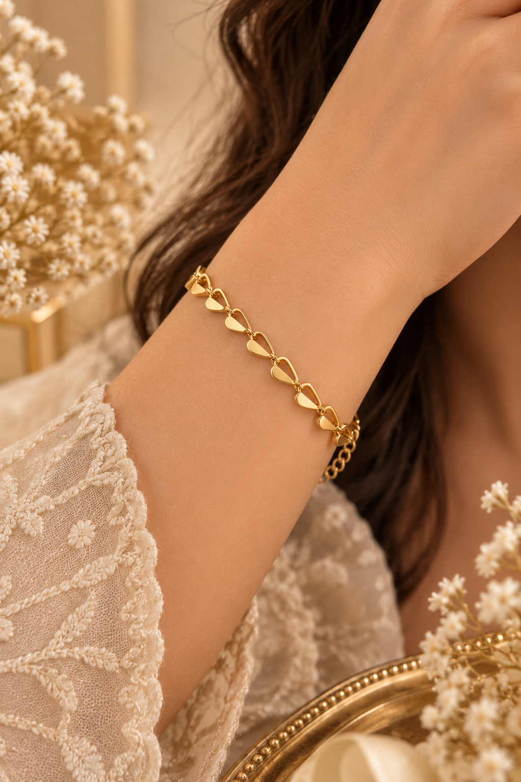 Aurielle Golden Petal Bracelet